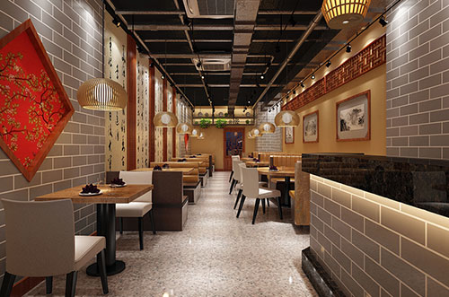 通化传统中式餐厅餐馆装修设计效果图